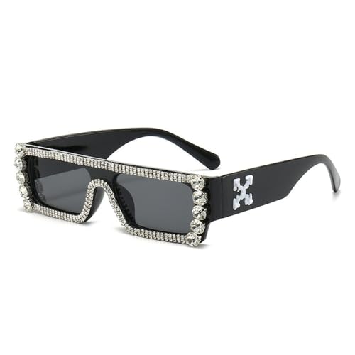 GGYTMQL Diamantbesetzte Mode Nische Trend Hip-Hop-Stil Sonnenbrille Bühnenauftritt Party Sonnenbrille Herren Damen von GGYTMQL