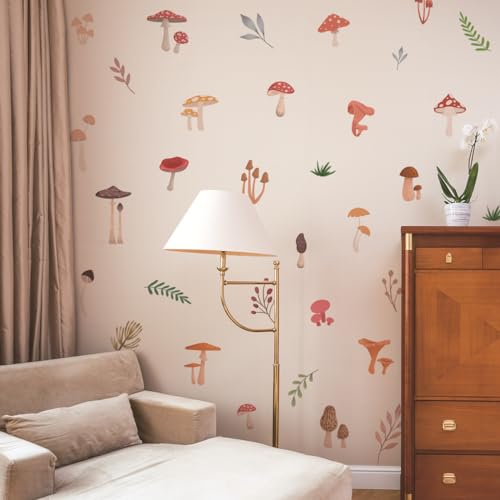 GHELKUC Boho Pilz Wandaufkleber,Wandsticker Wald Blumen Wandtattoo für Kinderzimmer Babyzimmer Mädchen Schlafzimmer GHELKUC Boho Pilz Wandaufkleber,Wandsticker Wald Blumen Wandtattoo für Kinderzimmer Babyzimmer Mädchen Schlafzimmer von GHELKUC