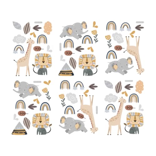 GHELKUC Wandaufkleber Kinderzimmer,Safari Wandsticker,Tiere Löwe Elefant Giraffe Selbstklebend Wandtattoo Wanddeko für Schlafzimmer Wohnzimmer Kindergarten GHELKUC Wandaufkleber Kinderzimmer,Safari Wandsticker,Tiere Löwe Elefant Giraffe Selbstklebend Wandtattoo Wanddeko für Schlafzimmer Wohnzimmer Kindergarten von GHELKUC