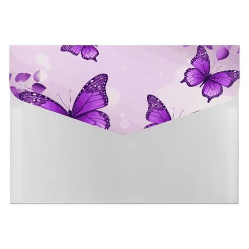 Akkordeon-Aktenordner mit 6 Fächern, Akkordeon-Ordner, Akkordeon-Ordner mit Etiketten, Reise-Dokumentenmappe, Kunststoff-Umschläge mit Schnappverschluss, 33 x 23 cm, Violett Akkordeon-Aktenordner mit 6 Fächern, Akkordeon-Ordner, Akkordeon-Ordner mit Etiketten, Reise-Dokumentenmappe, Kunststoff-Umschläge mit Schnappverschluss, 33 x 23 cm, Violett von GHENBLT