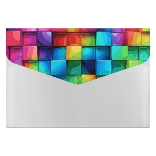 Akkordeon-Aktenordner mit 6 Fächern, Fächer, Akkordeon-Ordner mit Etiketten, Reise-Dokumentenmappe, Kunststoff-Umschläge mit Schnappverschluss, 33 x 23 cm, Regenbogenfarben Akkordeon-Aktenordner mit 6 Fächern, Fächer, Akkordeon-Ordner mit Etiketten, Reise-Dokumentenmappe, Kunststoff-Umschläge mit Schnappverschluss, 33 x 23 cm, Regenbogenfarben von GHENBLT