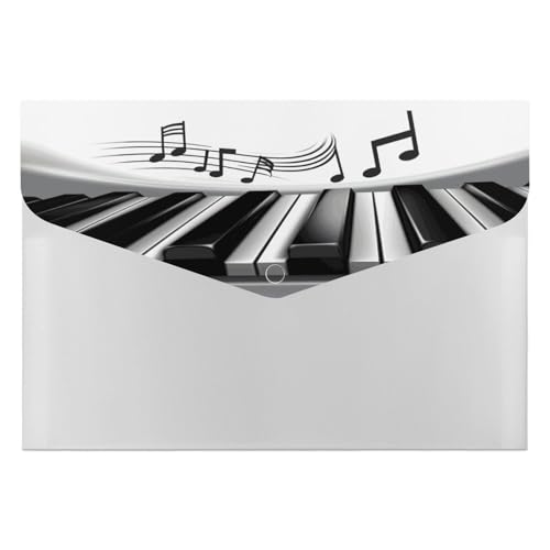 Akkordeon-Aktenordner mit Klaviermusik-Symbol, 6 Taschen, Dokumenten-Organizer, Fächermappe mit Etiketten, Reisedokumentenmappe, Kunststoff-Umschläge mit Schnappverschluss, 33 x 23 cm Akkordeon-Aktenordner mit Klaviermusik-Symbol, 6 Taschen, Dokumenten-Organizer, Fächermappe mit Etiketten, Reisedokumentenmappe, Kunststoff-Umschläge mit Schnappverschluss, 33 x 23 cm von GHENBLT