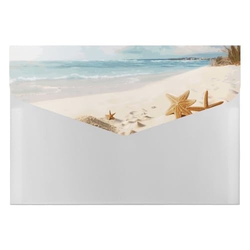 Akkordeon-Aktenordner mit Strandmotiv und 6 Fächern, Akkordeon-Ordner mit Etiketten, Reisedokumentenmappen, Kunststoff-Umschläge mit Schnappverschluss, 33 x 23 cm Akkordeon-Aktenordner mit Strandmotiv und 6 Fächern, Akkordeon-Ordner mit Etiketten, Reisedokumentenmappen, Kunststoff-Umschläge mit Schnappverschluss, 33 x 23 cm von GHENBLT