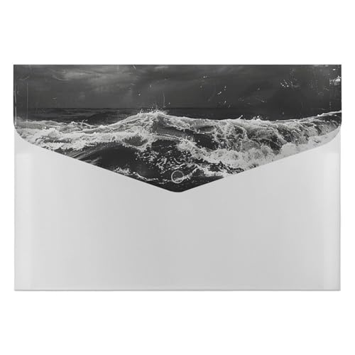 Akkordeon-Aktenordner mit abstraktem körnigem Bild, 6 Taschen, Dokumenten-Organizer, Fächermappe mit Etiketten, Reisedokumentenmappen, Kunststoff-Umschläge mit Schnappverschluss, 33 x 23 cm von GHENBLT