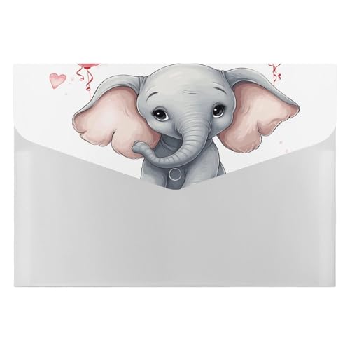 Akkordeon-Aktenordner mit niedlichem Cartoon-Elefant, 6 Fächer, Akkordeon-Ordner mit Etiketten, Reise-Dokumentenmappe, Kunststoff-Umschläge mit Schnappverschluss, 33 x 23 cm Akkordeon-Aktenordner mit niedlichem Cartoon-Elefant, 6 Fächer, Akkordeon-Ordner mit Etiketten, Reise-Dokumentenmappe, Kunststoff-Umschläge mit Schnappverschluss, 33 x 23 cm von GHENBLT