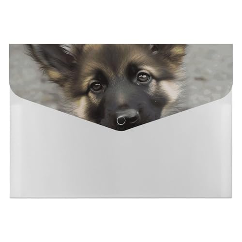 Akkordeon-Aktenordner mit niedlichem Schäferhund, 6 Fächer, Akkordeon-Ordner mit Etiketten, Reise-Dokumentenmappe, Kunststoff-Umschläge mit Schnappverschluss, 33 x 23 cm Akkordeon-Aktenordner mit niedlichem Schäferhund, 6 Fächer, Akkordeon-Ordner mit Etiketten, Reise-Dokumentenmappe, Kunststoff-Umschläge mit Schnappverschluss, 33 x 23 cm von GHENBLT