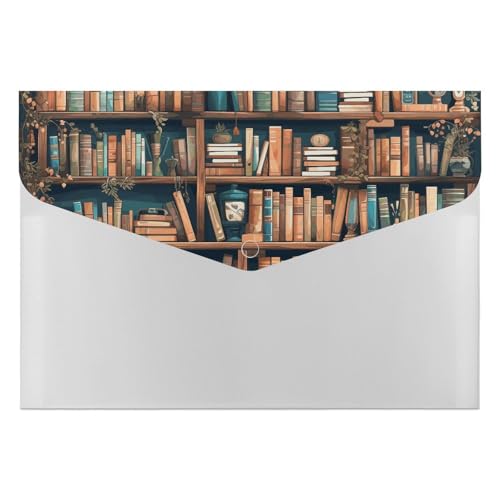 Cartoon-Bücherregal, Bücherwurm, Akkordeon-Datei-Organizer, 6 Fächer, Dokumenten-Organizer, Fächermappe mit Etiketten, Reise-Dokumentenmappen, Kunststoff-Umschläge mit Schnappverschluss, 33 x 23 cm Cartoon-Bücherregal, Bücherwurm, Akkordeon-Datei-Organizer, 6 Fächer, Dokumenten-Organizer, Fächermappe mit Etiketten, Reise-Dokumentenmappen, Kunststoff-Umschläge mit Schnappverschluss, 33 x 23 cm von GHENBLT