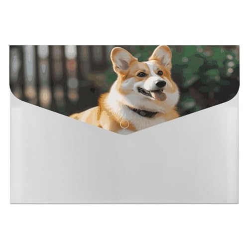 Dog Corgi Akkordeon-Aktenordner, 6 Fächer, Dokumenten-Organizer, Fächermappe mit Etiketten, Reisedokumentenmappe, Kunststoff-Umschläge mit Schnappverschluss, 33 x 23 cm Dog Corgi Akkordeon-Aktenordner, 6 Fächer, Dokumenten-Organizer, Fächermappe mit Etiketten, Reisedokumentenmappe, Kunststoff-Umschläge mit Schnappverschluss, 33 x 23 cm von GHENBLT
