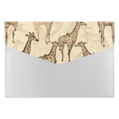 Handgezeichnete Giraffen-Akkordeon-Aktenordner, 6 Fächer, Dokumenten-Organizer, Fächermappe mit Etiketten, Reisedokumentenmappen, Kunststoff-Umschläge mit Schnappverschluss, 33 x 23 cm Handgezeichnete Giraffen-Akkordeon-Aktenordner, 6 Fächer, Dokumenten-Organizer, Fächermappe mit Etiketten, Reisedokumentenmappen, Kunststoff-Umschläge mit Schnappverschluss, 33 x 23 cm von GHENBLT