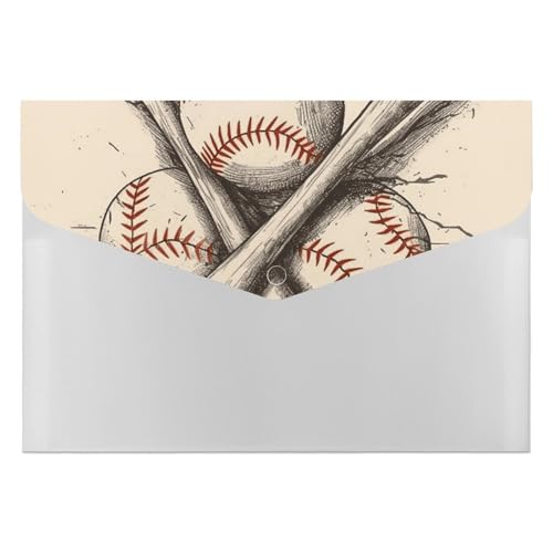 Handgezeichneter Akkordeon-Aktenordner mit Baseballschlägern, 6 Fächern, Akkordeon-Ordner mit Etiketten, Reise-Dokumentenmappe, Kunststoff-Umschläge mit Schnappverschluss, 33 x 23 cm Handgezeichneter Akkordeon-Aktenordner mit Baseballschlägern, 6 Fächern, Akkordeon-Ordner mit Etiketten, Reise-Dokumentenmappe, Kunststoff-Umschläge mit Schnappverschluss, 33 x 23 cm von GHENBLT