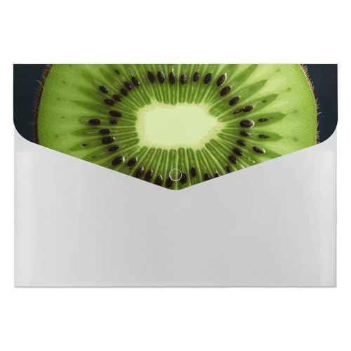 Kiwi Slice Akkordeon-Aktenordner, 6 Fächer, Dokumenten-Organizer, Fächermappe mit Etiketten, Reisedokumentenmappen, Kunststoff-Umschläge mit Schnappverschluss, 33 x 23 cm von GHENBLT
