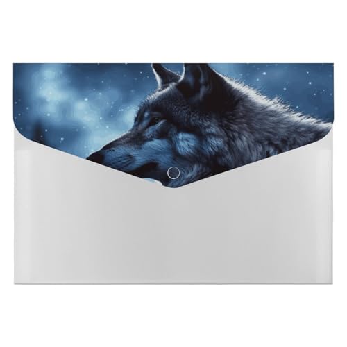 Lonely Wolf Akkordeon-Aktenordner mit 6 Fächern, Akkordeon-Ordner mit Etiketten, Reise-Dokumentenmappe, Kunststoff-Umschläge mit Schnappverschluss, 33 x 23 cm Lonely Wolf Akkordeon-Aktenordner mit 6 Fächern, Akkordeon-Ordner mit Etiketten, Reise-Dokumentenmappe, Kunststoff-Umschläge mit Schnappverschluss, 33 x 23 cm von GHENBLT