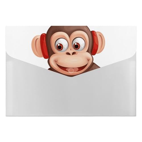 Naughty Monkey Akkordeon-Aktenordner, 6 Fächer, Dokumenten-Organizer, Fächermappe mit Etiketten, Reisedokumentenmappen, Kunststoff-Umschläge mit Schnappverschluss, 33 x 23 cm von GHENBLT