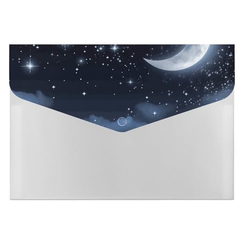 Nightsky Hängender Mond Akkordeon-Aktenordner mit 6 Fächern, Dokumenten-Organizer, Fächermappe mit Etiketten, Reisedokumentenmappen, Kunststoff-Umschläge mit Schnappverschluss, 33 x 23 cm Nightsky Hängender Mond Akkordeon-Aktenordner mit 6 Fächern, Dokumenten-Organizer, Fächermappe mit Etiketten, Reisedokumentenmappen, Kunststoff-Umschläge mit Schnappverschluss, 33 x 23 cm von GHENBLT