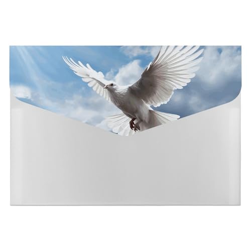 Peace Dove Akkordeon-Aktenordner, 6 Fächer, Dokumenten-Organizer, Fächermappe mit Etiketten, Reisedokumentenmappe, Kunststoff-Umschläge mit Schnappverschluss, 33 x 23 cm Peace Dove Akkordeon-Aktenordner, 6 Fächer, Dokumenten-Organizer, Fächermappe mit Etiketten, Reisedokumentenmappe, Kunststoff-Umschläge mit Schnappverschluss, 33 x 23 cm von GHENBLT