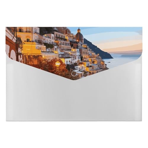 Positano Akkordeon-Aktenordner mit 6 Fächern, Akkordeon-Ordner mit Etiketten, Reise-Dokumentenmappe, Kunststoff-Umschläge mit Schnappverschluss, 33 x 23 cm Positano Akkordeon-Aktenordner mit 6 Fächern, Akkordeon-Ordner mit Etiketten, Reise-Dokumentenmappe, Kunststoff-Umschläge mit Schnappverschluss, 33 x 23 cm von GHENBLT