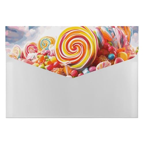 Rainbow Candy Akkordeon-Aktenordner mit 6 Fächern, Akkordeon-Ordner mit Etiketten, Reise-Dokumentenmappe, Kunststoff-Umschläge mit Schnappverschluss, 33 x 23 cm Rainbow Candy Akkordeon-Aktenordner mit 6 Fächern, Akkordeon-Ordner mit Etiketten, Reise-Dokumentenmappe, Kunststoff-Umschläge mit Schnappverschluss, 33 x 23 cm von GHENBLT