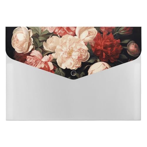 Schale mit Pfingstrosen und Rose, Akkordeon-Aktenordner, 6 Fächer, Dokumenten-Organizer, Fächermappe mit Etiketten, Reise-Dokumentenmappen, Kunststoff-Umschläge mit Schnappverschluss, 33 x 23 cm Schale mit Pfingstrosen und Rose, Akkordeon-Aktenordner, 6 Fächer, Dokumenten-Organizer, Fächermappe mit Etiketten, Reise-Dokumentenmappen, Kunststoff-Umschläge mit Schnappverschluss, 33 x 23 cm von GHENBLT