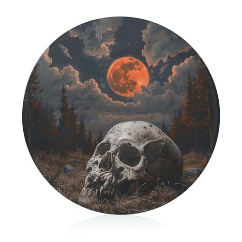 Schneidebrett aus gehärtetem Glas mit Nacht- und Totenkopf-Motiv, 20,3 x 20,3 cm, mit Gummifüßen, rutschfestes und hitzebeständiges Obstschneidebrett, kleines Schneidebrett, Geschenk für Küche/Bar Schneidebrett aus gehärtetem Glas mit Nacht- und Totenkopf-Motiv, 20,3 x 20,3 cm, mit Gummifüßen, rutschfestes und hitzebeständiges Obstschneidebrett, kleines Schneidebrett, Geschenk für Küche/Bar von GHENBLT