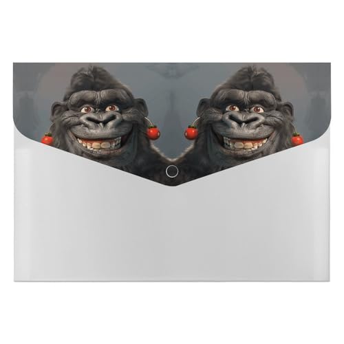 Smiling Gorilla Foto-Akkordeon-Aktenordner, 6 Fächer, Dokumenten-Organizer, Fächermappe mit Etiketten, Reisedokumentenmappen, Kunststoff-Umschläge mit Schnappverschluss, 33 x 23 cm Smiling Gorilla Foto-Akkordeon-Aktenordner, 6 Fächer, Dokumenten-Organizer, Fächermappe mit Etiketten, Reisedokumentenmappen, Kunststoff-Umschläge mit Schnappverschluss, 33 x 23 cm von GHENBLT
