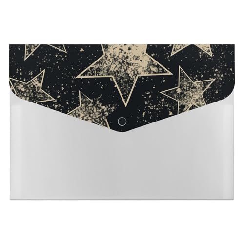 Star Akkordeon-Aktenordner, 6 Fächer, Dokumenten-Organizer, Fächermappe mit Etiketten, Reisedokumentenmappen, Kunststoff-Umschläge mit Schnappverschluss, 33 x 23 cm von GHENBLT