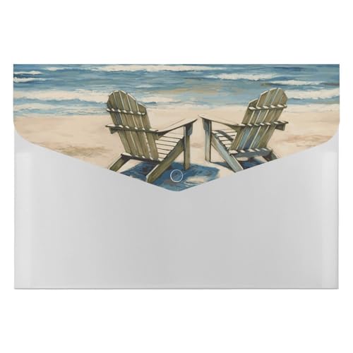 Strandszene mit Stühlen, Akkordeon-Aktenordner, 6 Fächer, Dokumenten-Organizer, Fächermappe mit Etiketten, Reise-Dokumentenmappe, Kunststoff-Umschläge mit Schnappverschluss, 33 x 23 cm Strandszene mit Stühlen, Akkordeon-Aktenordner, 6 Fächer, Dokumenten-Organizer, Fächermappe mit Etiketten, Reise-Dokumentenmappe, Kunststoff-Umschläge mit Schnappverschluss, 33 x 23 cm von GHENBLT