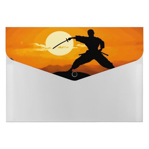 Sun Karate Silhouette Akkordeon-Aktenordner, 6 Fächer, Dokumenten-Organizer, Fächermappe mit Etiketten, Reisedokumentenmappe, Kunststoff-Umschläge mit Schnappverschluss, 33 x 23 cm Sun Karate Silhouette Akkordeon-Aktenordner, 6 Fächer, Dokumenten-Organizer, Fächermappe mit Etiketten, Reisedokumentenmappe, Kunststoff-Umschläge mit Schnappverschluss, 33 x 23 cm von GHENBLT