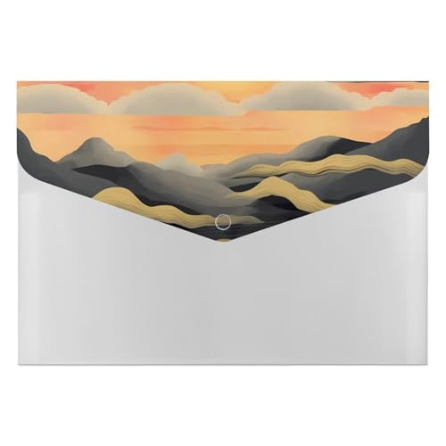 Sunset Akkordeon-Aktenordner mit 6 Fächern, Akkordeon-Ordner mit Etiketten, Reisedokumentenmappe, Kunststoff-Umschläge mit Schnappverschluss, 33 x 23 cm Sunset Akkordeon-Aktenordner mit 6 Fächern, Akkordeon-Ordner mit Etiketten, Reisedokumentenmappe, Kunststoff-Umschläge mit Schnappverschluss, 33 x 23 cm von GHENBLT