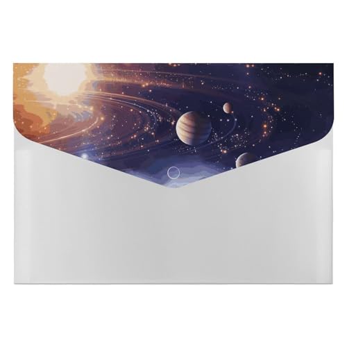 Universe Galaxy Akkordeon-Aktenordner, 6 Fächer, Dokumenten-Organizer, Fächermappe mit Etiketten, Reisedokumentenmappen, Kunststoff-Umschläge mit Schnappverschluss, 33 x 23 cm von GHENBLT