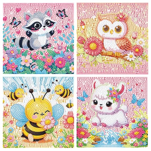 GHHKUD 4er Set 5D Tiere Diamond Painting Kinder Full Diamant Painting Bilder Kinder, DIY Diamant Art Mosaikherstellung Basteln Mädchen Junge 6 7 8 9 10 11 12 Jahre, Geschenk Kinder Ab 6 Jahre 15x15cm GHHKUD 4er Set 5D Tiere Diamond Painting Kinder Full Diamant Painting Bilder Kinder, DIY Diamant Art Mosaikherstellung Basteln Mädchen Junge 6 7 8 9 10 11 12 Jahre, Geschenk Kinder Ab 6 Jahre 15x15cm von GHHKUD