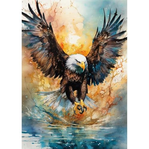 GHHKUD Adler Diamond Painting für Erwachsene, Vögel 5D Diamant Painting Bilder für Erwachsene Anfänger, DIY Diamond Art Painting Set, Full Drill Diamant Malerei für Dekoration 30x40 CM von GHHKUD