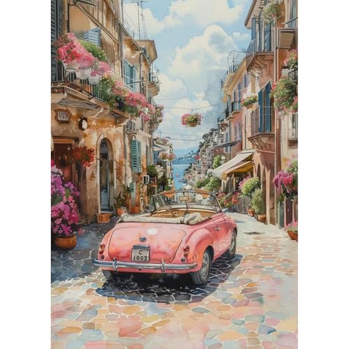 GHHKUD Auto-Landschaft Diamond Painting für Erwachsene, 5D Diamant Painting Bilder für Erwachsene Anfänger, DIY Diamond Art Painting Set, Full Drill Diamant Malerei für Dekoration 30x40 CM von GHHKUD