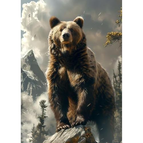 GHHKUD Bär Diamond Painting für Erwachsene, Tiere 5D Diamant Painting Bilder für Erwachsene Anfänger, DIY Diamond Art Painting Set, Full Drill Diamant Malerei für Dekoration 30x40 CM GHHKUD Bär Diamond Painting für Erwachsene, Tiere 5D Diamant Painting Bilder für Erwachsene Anfänger, DIY Diamond Art Painting Set, Full Drill Diamant Malerei für Dekoration 30x40 CM von GHHKUD