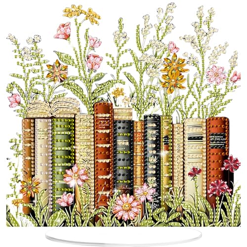 GHHKUD Buch Diamond Painting Desktop Deko für Erwachsene Kinder, Diamond Painting Tischdekoration, 5D Diamant Painting Bilder Kits, DIY Diamant-Malerei Deko für den Schreibtisch, Box Paket von GHHKUD