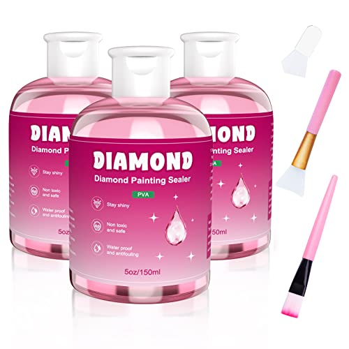 GHHKUD Diamond Painting Versiegelung 450ml - Diamant Painting Zubehör für Strahlend Glitzernde Bilder - Diamond Painting Kleber mit Bürste,Transparente Schutz Versiegelung für Diamond Painting&Puzzle von GHHKUD