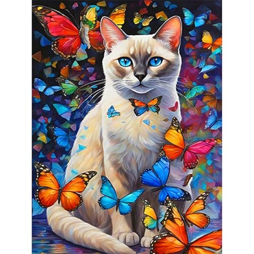 GHHKUD Diamond Painting für Erwachsene, Katze Tiere 5D DIY Diamant Painting Bilder für Erwachsene Anfänger, Diamond Painting Set, Full Drill Diamant Malerei für Haus Dekoration 30x40 cm GHHKUD Diamond Painting für Erwachsene, Katze Tiere 5D DIY Diamant Painting Bilder für Erwachsene Anfänger, Diamond Painting Set, Full Drill Diamant Malerei für Haus Dekoration 30x40 cm von GHHKUD