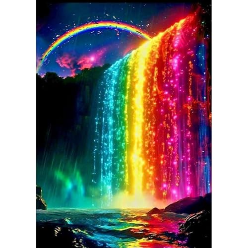 GHHKUD Diamond Painting für Erwachsene, Regenbogen Wasserfall 5D Diamant Painting Bilder für Erwachsene Anfänger, DIY Diamond Art Painting Set, Full Drill Diamant Malerei für Dekoration 30x40 CM GHHKUD Diamond Painting für Erwachsene, Regenbogen Wasserfall 5D Diamant Painting Bilder für Erwachsene Anfänger, DIY Diamond Art Painting Set, Full Drill Diamant Malerei für Dekoration 30x40 CM von GHHKUD