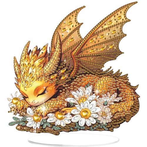 GHHKUD Drache Diamond Painting Desktop Deko für Erwachsene Kinder, Tiere Diamond Painting Tischdekoration, 5D Diamant Painting Bilder Kits, DIY Diamant-Malerei Deko für den Schreibtisch, Box Paket GHHKUD Drache Diamond Painting Desktop Deko für Erwachsene Kinder, Tiere Diamond Painting Tischdekoration, 5D Diamant Painting Bilder Kits, DIY Diamant-Malerei Deko für den Schreibtisch, Box Paket von GHHKUD