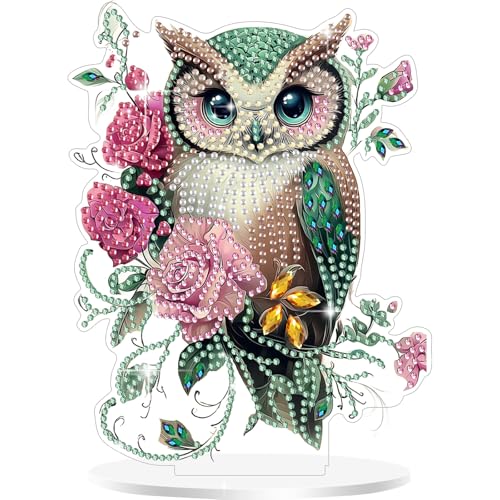 GHHKUD Eule Diamond Painting Desktop Deko für Erwachsene Kinder, Vogel Diamond Painting Tischdekoration, 5D Diamant Painting Bilder Kits, DIY Diamant-Malerei Deko für den Schreibtisch, Box Paket GHHKUD Eule Diamond Painting Desktop Deko für Erwachsene Kinder, Vogel Diamond Painting Tischdekoration, 5D Diamant Painting Bilder Kits, DIY Diamant-Malerei Deko für den Schreibtisch, Box Paket von GHHKUD