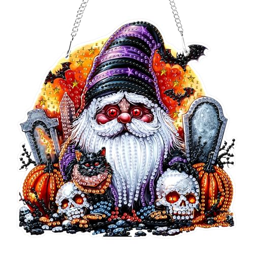 GHHKUD Halloween Diamond Painting Fensterbilder Beidseitige, Zwerge Diamond Painting Anhänger mit Kette, Diamant Malerei Bilder Kristall Anhänger, Wandbehang Kits für Eingang und Fenster Wand Decor GHHKUD Halloween Diamond Painting Fensterbilder Beidseitige, Zwerge Diamond Painting Anhänger mit Kette, Diamant Malerei Bilder Kristall Anhänger, Wandbehang Kits für Eingang und Fenster Wand Decor von GHHKUD