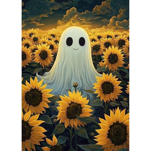 GHHKUD Halloween Diamond Painting Set für Erwachsene, Geist Sonnenblume 5D Diamant Painting Bilder für Erwachsene Anfänger, DIY Full Drill Diamant Malerei Bilder Dekoration 30x40 CM GHHKUD Halloween Diamond Painting Set für Erwachsene, Geist Sonnenblume 5D Diamant Painting Bilder für Erwachsene Anfänger, DIY Full Drill Diamant Malerei Bilder Dekoration 30x40 CM von GHHKUD