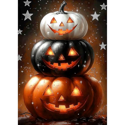 GHHKUD Halloween Diamond Painting Set für Erwachsene, Kürbisse 5D Diamant Painting Bilder für Erwachsene Anfänger, DIY Full Drill Diamant Malerei Bilder Dekoration 30x40 CM GHHKUD Halloween Diamond Painting Set für Erwachsene, Kürbisse 5D Diamant Painting Bilder für Erwachsene Anfänger, DIY Full Drill Diamant Malerei Bilder Dekoration 30x40 CM von GHHKUD