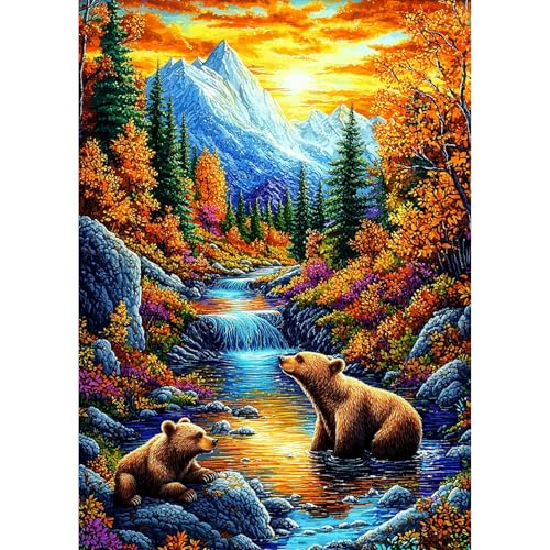 GHHKUD Herbst Landschaft Diamond Painting Set für Erwachsene, Bären 5D Diamant Painting Bilder für Erwachsene Anfänger, DIY Full Drill Diamant Malerei Bilder für Dekoration 30x40 CM GHHKUD Herbst Landschaft Diamond Painting Set für Erwachsene, Bären 5D Diamant Painting Bilder für Erwachsene Anfänger, DIY Full Drill Diamant Malerei Bilder für Dekoration 30x40 CM von GHHKUD