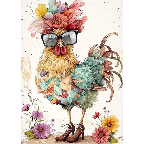 GHHKUD Huhn Diamond Painting für Erwachsene, Tiere 5D Diamant Painting Bilder für Erwachsene Anfänger, DIY Diamond Art Painting Set, Full Drill Diamant Malerei für Dekoration 30x40 CM GHHKUD Huhn Diamond Painting für Erwachsene, Tiere 5D Diamant Painting Bilder für Erwachsene Anfänger, DIY Diamond Art Painting Set, Full Drill Diamant Malerei für Dekoration 30x40 CM von GHHKUD