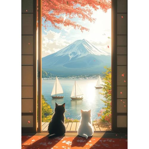 GHHKUD Katze Tiere Diamond Painting für Erwachsene, 5D DIY Diamant Painting Bilder für Erwachsene Anfänger, Diamond Art Painting Set, Full Drill Diamant Malerei für Haus Dekoration 30x40 cm von GHHKUD