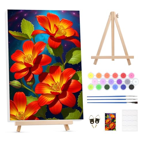 GHHKUD Malen Nach Zahlen Erwachsene, DIY Handgemalt Ölgemälde Kit für Anfänger und Erwachsene Mit Rahmen & Holzstaffelei und Acrylfarbe Blumen Malen nach Zahlen Als Geschenk-20X30cm GHHKUD Malen Nach Zahlen Erwachsene, DIY Handgemalt Ölgemälde Kit für Anfänger und Erwachsene Mit Rahmen & Holzstaffelei und Acrylfarbe Blumen Malen nach Zahlen Als Geschenk-20X30cm von GHHKUD
