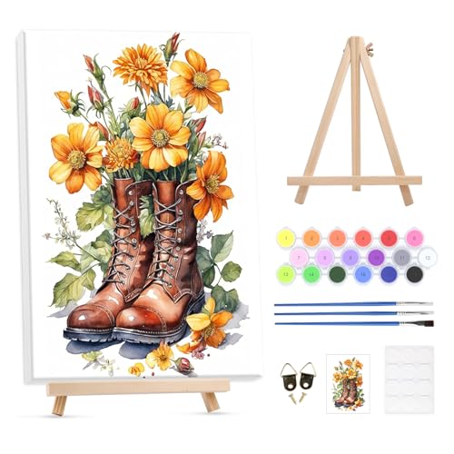 GHHKUD Malen Nach Zahlen Erwachsene Blumen, DIY Handgemalt Ölgemälde Kit für Anfänger und Erwachsene Mit Rahmen & Holzstaffelei und Acrylfarbe Flower Malen nach Zahlen Als Geschenk-30X40cm GHHKUD Malen Nach Zahlen Erwachsene Blumen, DIY Handgemalt Ölgemälde Kit für Anfänger und Erwachsene Mit Rahmen & Holzstaffelei und Acrylfarbe Flower Malen nach Zahlen Als Geschenk-30X40cm von GHHKUD