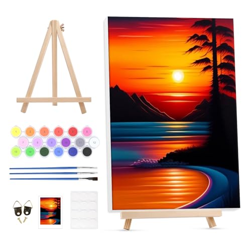 GHHKUD Malen Nach Zahlen Erwachsene Sonnenuntergang, DIY Handgemalt Ölgemälde Kit für Anfänger und Erwachsene Mit Holzrahmen Knitterfreie Leinwand&Holzstaffelei und Acrylfarbe Malen nach Zahlen GHHKUD Malen Nach Zahlen Erwachsene Sonnenuntergang, DIY Handgemalt Ölgemälde Kit für Anfänger und Erwachsene Mit Holzrahmen Knitterfreie Leinwand&Holzstaffelei und Acrylfarbe Malen nach Zahlen von GHHKUD
