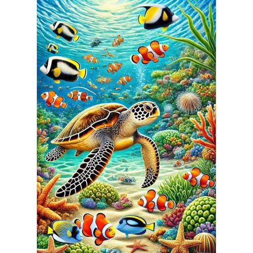 GHHKUD Mond Diamond Painting für Erwachsene, Meeresschildkröte 5D Diamant Painting Bilder für Erwachsene Anfänger, DIY Diamond Art Painting Set, Full Drill Diamant Malerei für Dekoration 30x40 CM GHHKUD Mond Diamond Painting für Erwachsene, Meeresschildkröte 5D Diamant Painting Bilder für Erwachsene Anfänger, DIY Diamond Art Painting Set, Full Drill Diamant Malerei für Dekoration 30x40 CM von GHHKUD