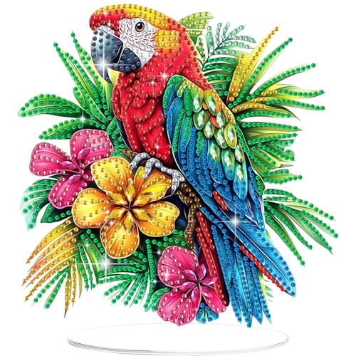 GHHKUD Papagei Diamond Painting Desktop Deko für Erwachsene Kinder, Vogel Diamond Painting Tischdekoration, 5D Diamant Painting Bilder Kits, DIY Diamant-Malerei Deko für den Schreibtisch, Box Paket GHHKUD Papagei Diamond Painting Desktop Deko für Erwachsene Kinder, Vogel Diamond Painting Tischdekoration, 5D Diamant Painting Bilder Kits, DIY Diamant-Malerei Deko für den Schreibtisch, Box Paket von GHHKUD